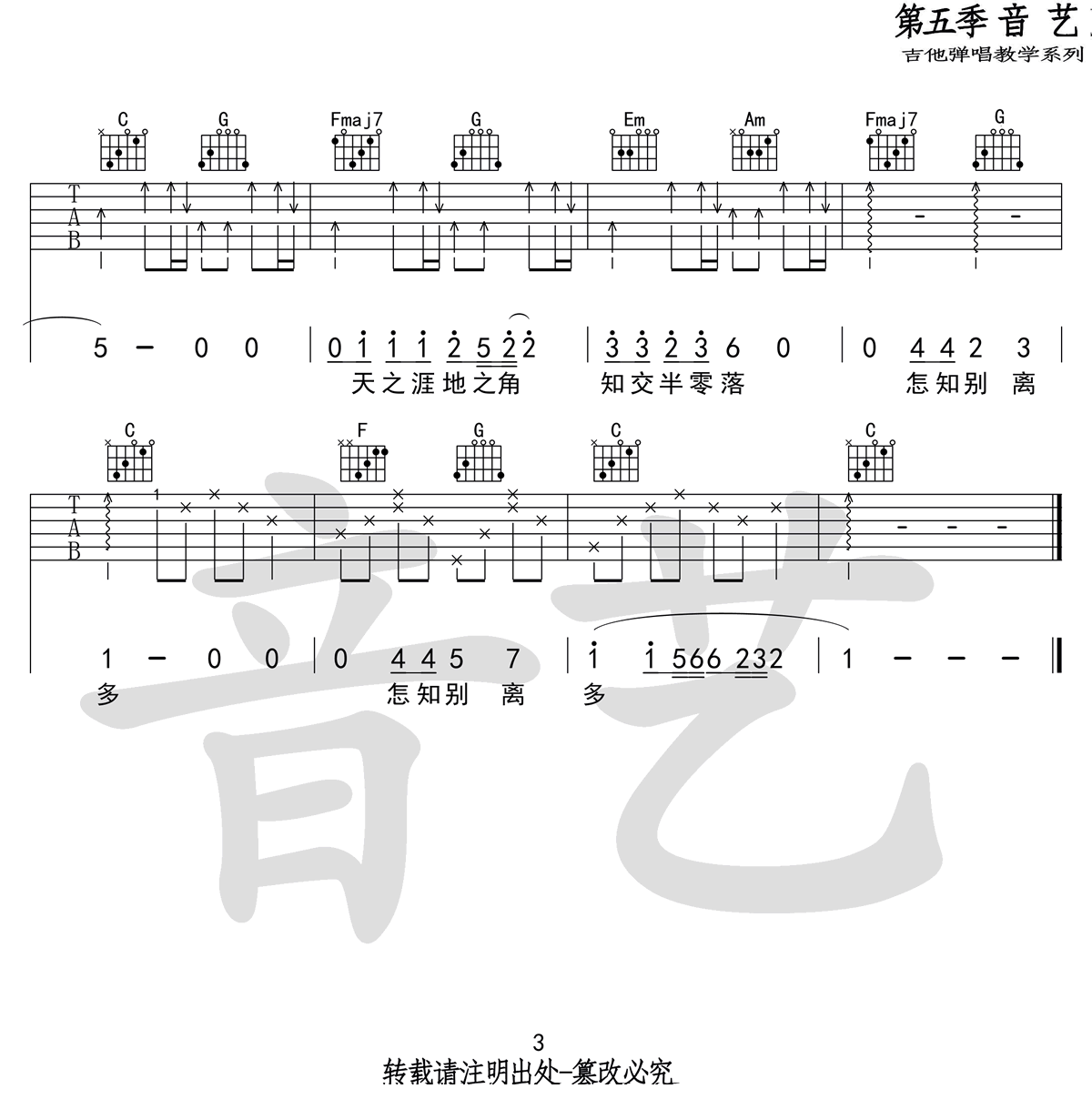 送别吉他谱